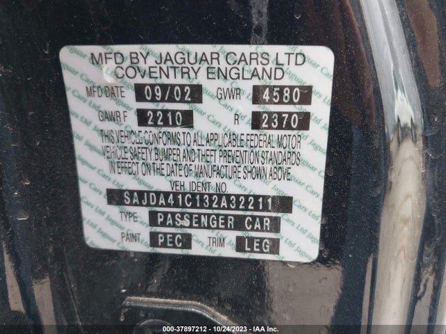 Aukcja sprzedaży 2003 Jaguar Xk8, vin: SAJDA41C132A32211, numer aukcji: 37897212