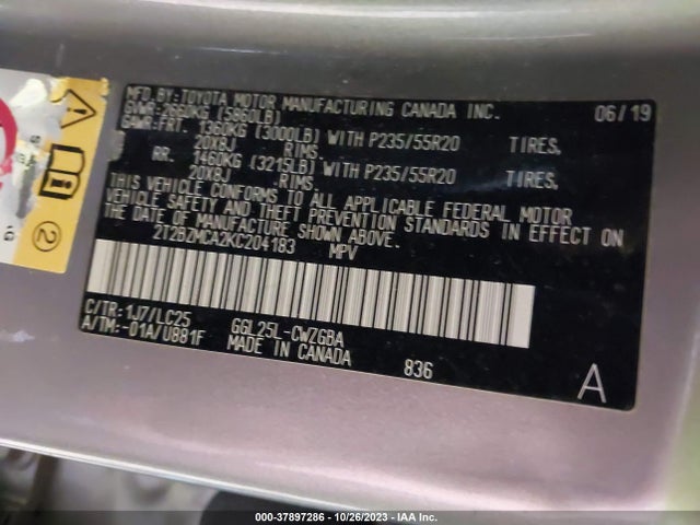 2T2BZMCA2KC204183 Lexus Rx Rx 350