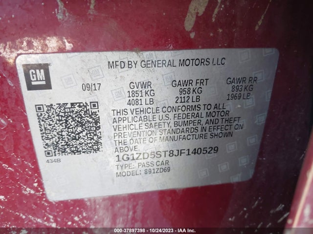 Chevrolet MALIBU LT 2018 1G1ZD5ST8JF140529 Image 9