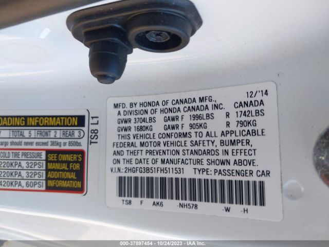 2HGFG3B51FH511531 Honda Civic Coupe Lx