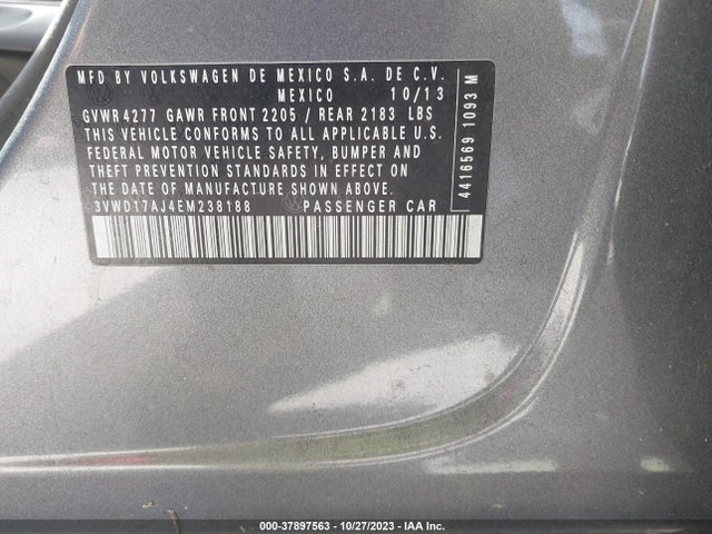 3VWD17AJ4EM238188 Volkswagen Jetta Sedan Se