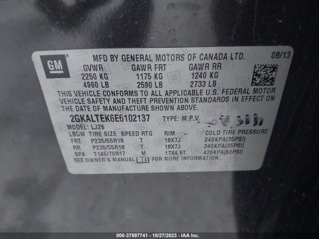 GMC Terrain Slt 2014 2GKALTEK6E6102137 Image 9