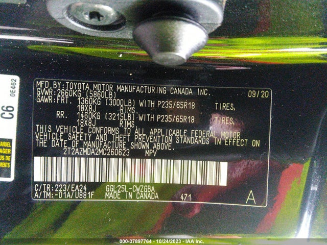2021 LEXUS RX RX 350 VIN: 2T2AZMDA2MC260623