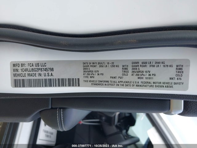 1C4RJJBG2P8745798 Jeep Grand Cherokee L Limited