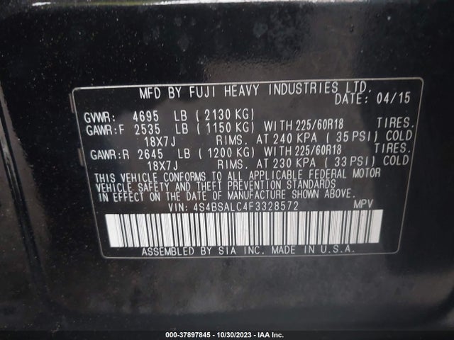 4S4BSALC4F3328572 Subaru Outback 2.5i Limited