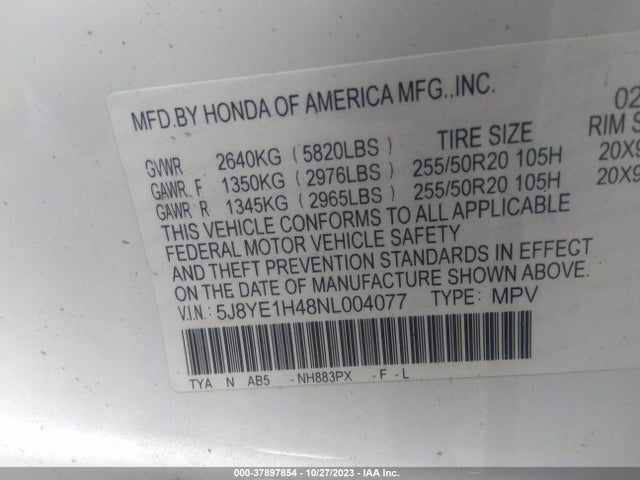 Acura Mdx Technology Package 2022 5J8YE1H48NL004077 Image 9