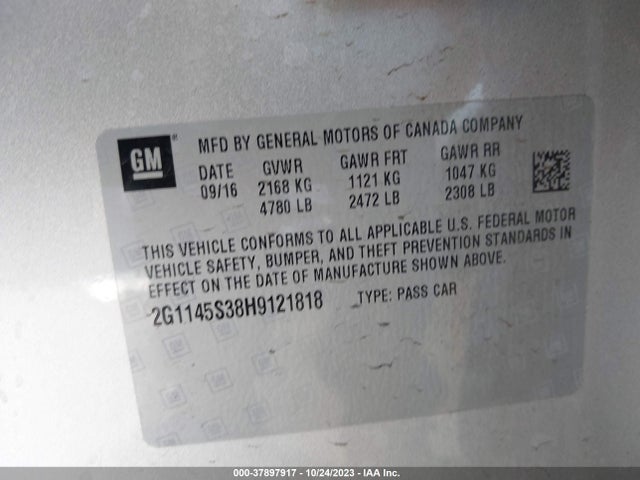 Chevrolet Impala Premier 2017 2G1145S38H9121818 Image 9