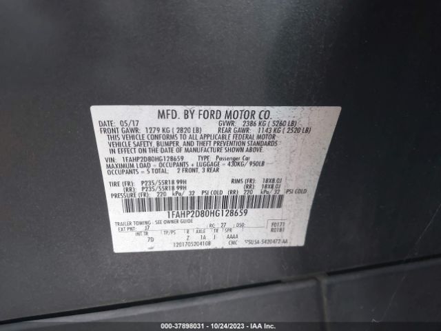 1FAHP2D80HG128659 Ford TAURUS SE