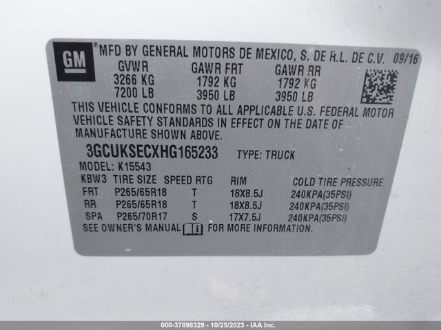 Chevrolet Silverado 1500 Ltz 2017 3GCUKSECXHG165233 Image 9