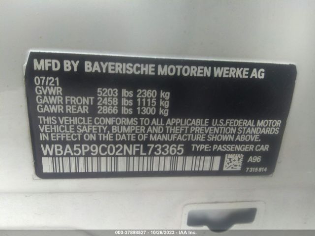 WBA5P9C02NFL73365 BMW 3 Series 330e Xdrive