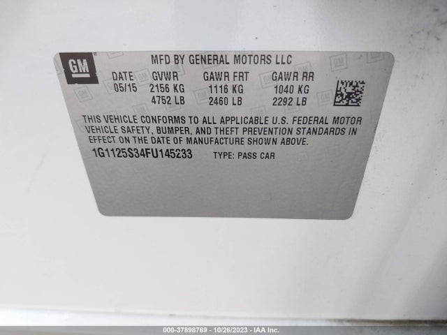 Chevrolet IMPALA LT 2015 1G1125S34FU145233 Image 9