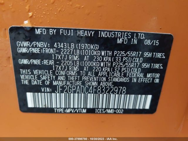 JF2GPADC4F8322978 Subaru Xv Crosstrek Premium