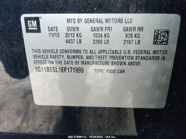Chevrolet Malibu 1ls 2014 1G11B5SL1EF171999 Image 9