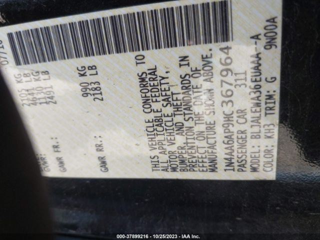 1N4AA6AP9HC367964 Nissan MAXIMA SL