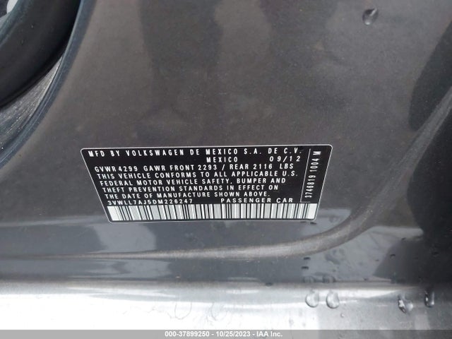 2013 VOLKSWAGEN JETTA 2.0L TDI VIN: 3VWLL7AJ5DM226247