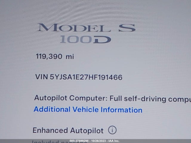 5YJSA1E27HF191466 Tesla Model S 100d/90d/75d/60d/p100d