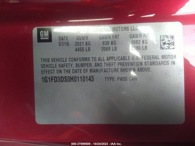 Chevrolet Camaro 2lt 2017 1G1FD3DS0H0110143 Image 9