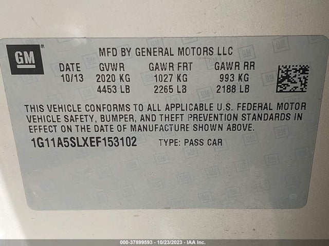 Chevrolet MALIBU LS 2014 1G11A5SLXEF153102 Image 9