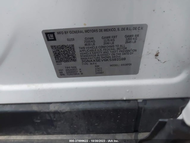 Chevrolet EQUINOX LS 2019 3GNAXSEV6KS593169 Image 9