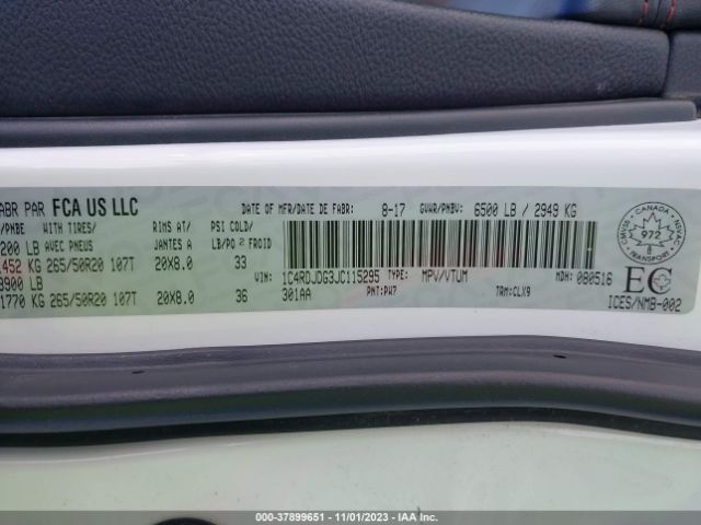 1C4RDJDG3JC115295 Dodge DURANGO GT