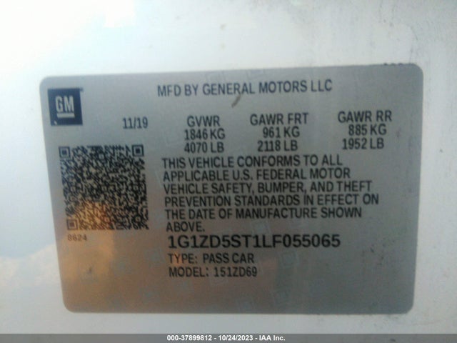 Chevrolet MALIBU LT 2020 1G1ZD5ST1LF055065 Image 9
