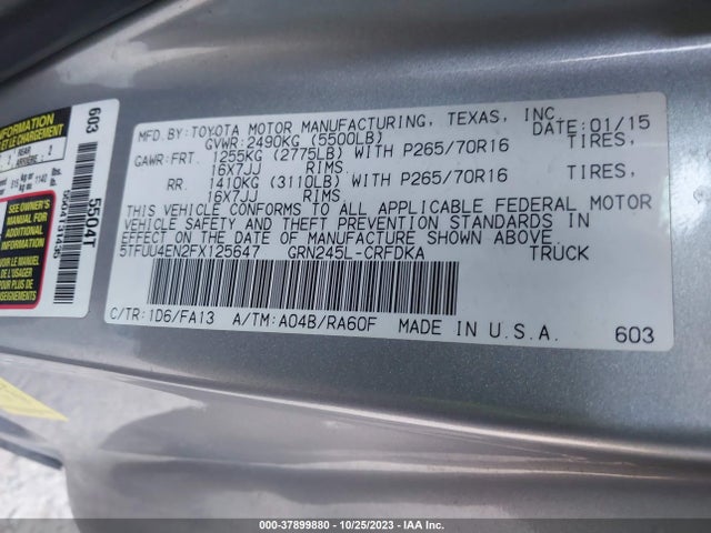Toyota Tacoma Trd Pro 2015 5TFUU4EN2FX125647 Image 9