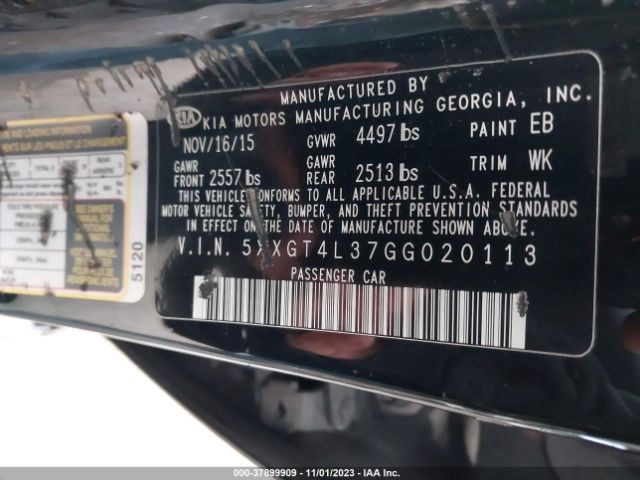 KIA Optima Lx 2016 5XXGT4L37GG020113 Image 9