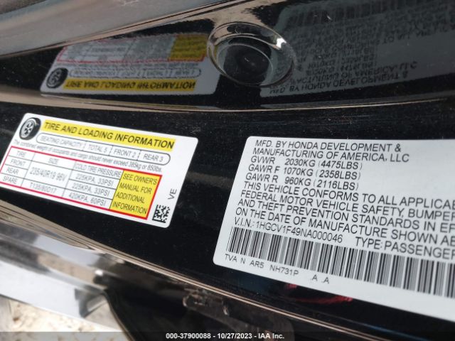 1HGCV1F49NA000046 Honda Accord Sport Special Edition