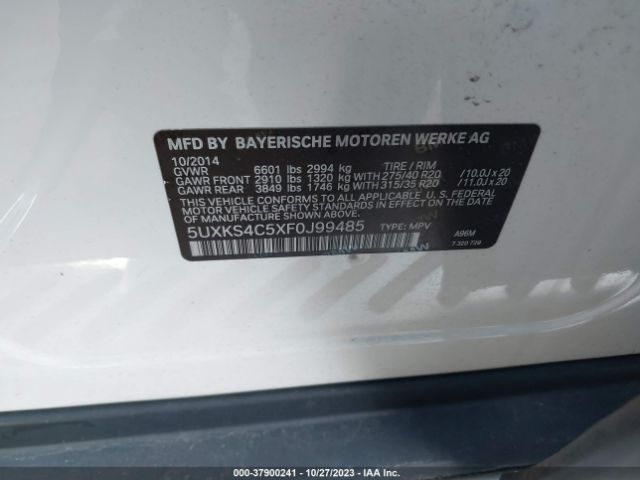 5UXKS4C5XF0J99485 BMW X5 Xdrive35d
