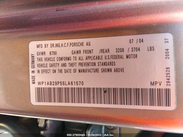 2005 PORSCHE CAYENNE WP1AB29P55LA61570 Photo 8