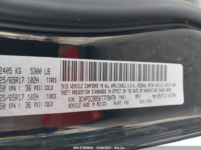 Dodge JOURNEY SE 2019 3C4PDCBB5KT779470 Image 9