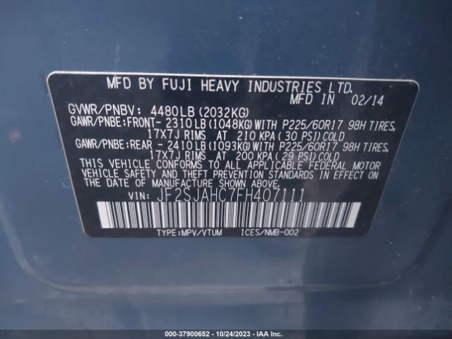 JF2SJAHC7FH407111 Subaru Forester 2.5i Limited