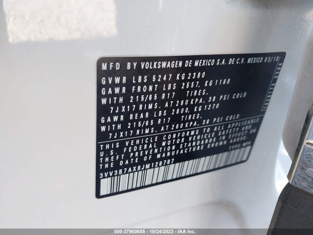 3VV3B7AX8JM128787 Volkswagen Tiguan Sel/se