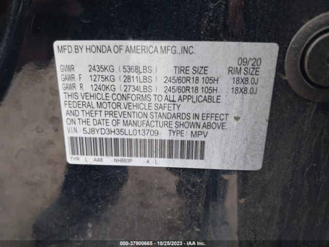 5J8YD3H35LL013709 Acura Mdx Standard