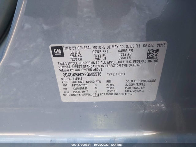 Chevrolet Silverado 1500 Lt 2015 3GCUKREC2FG505576 Image 9