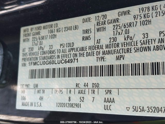 1FMCU0G60LUC64971 Ford ESCAPE SE