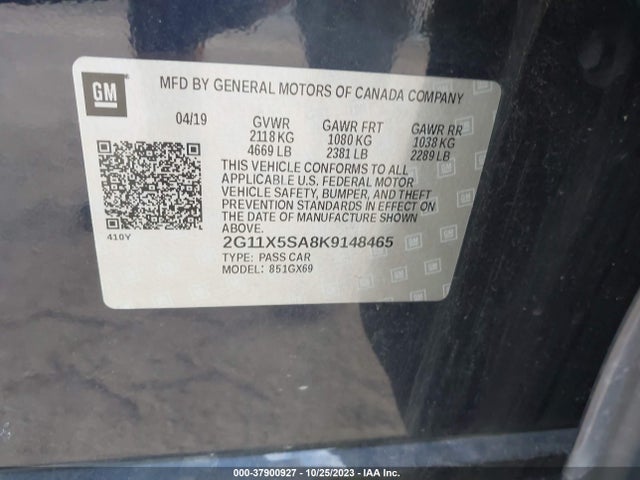 Chevrolet IMPALA LS 2019 2G11X5SA8K9148465 Image 9