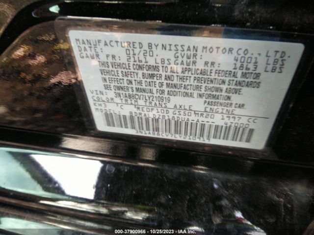 3N1AB8CV7LY210919 Nissan SENTRA SV