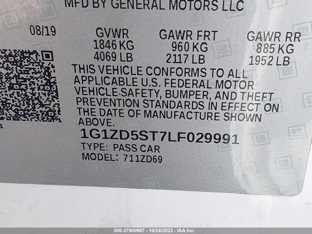 Chevrolet MALIBU LT 2020 1G1ZD5ST7LF029991 Image 9