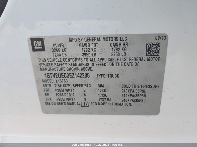 GMC Sierra 1500 Sle 2014 1GTV2UEC3EZ142288 Image 9