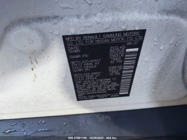 2017 NISSAN ROGUE SV VIN: KNMAT2MV6HP581522