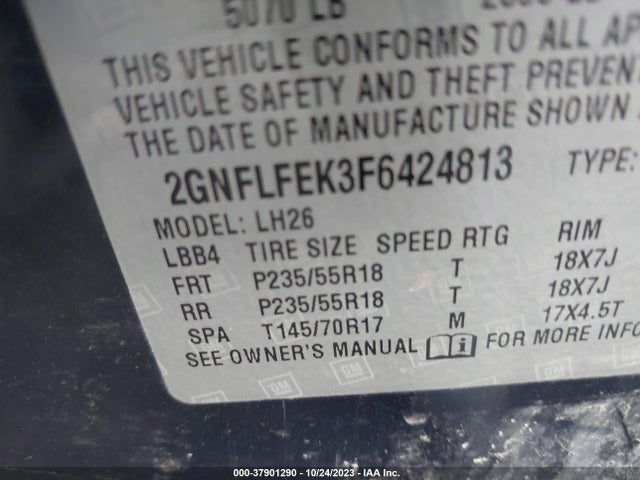Chevrolet EQUINOX 1LT 2015 2GNFLFEK3F6424813 Image 9