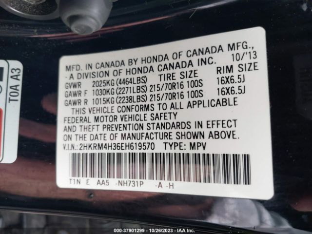 2HKRM4H36EH619570 Honda CR-V LX