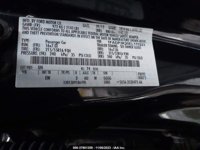 Ford FOCUS SE 2014 1FADP3K20EL170223 Image 9