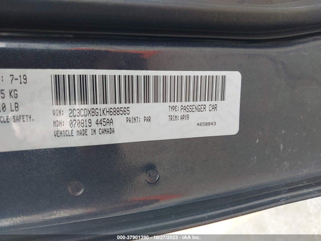 Dodge Charger Sxt Rwd 2019 2C3CDXBG1KH688565 Image 9