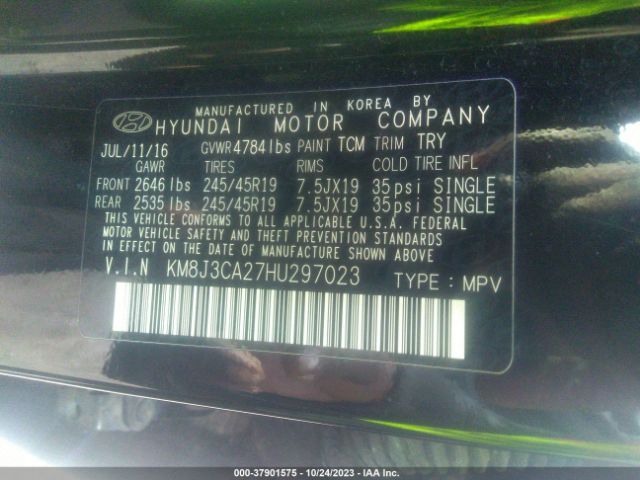 KM8J3CA27HU297023 Hyundai Tucson Sport