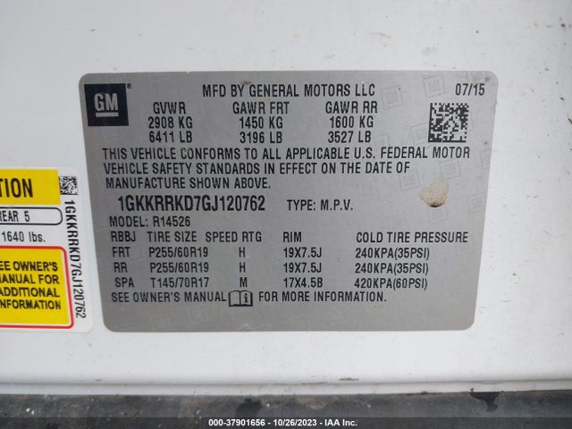 GMC Acadia Slt-1 2016 1GKKRRKD7GJ120762 Image 9