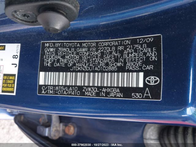 2010 TOYOTA PRIUS JTDKN3DU1A0102885 Photo 8
