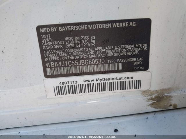 WBA4J1C55JBG80530 BMW 4 Series 430i