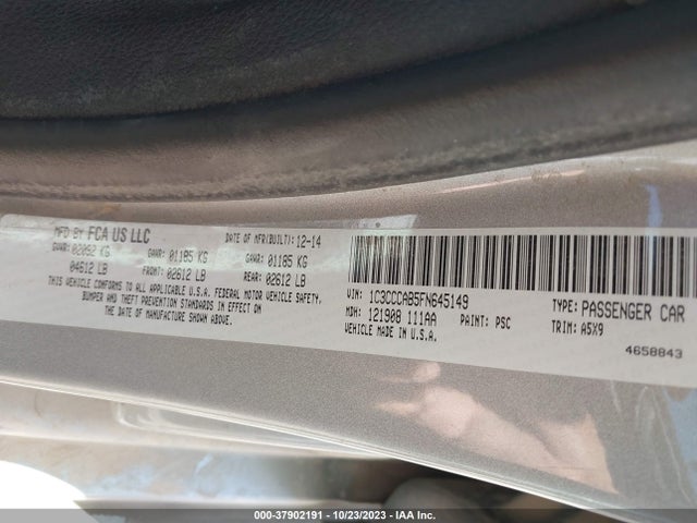 Chrysler 200 Limited 2015 1C3CCCAB5FN645149 Image 9